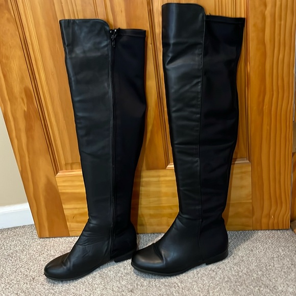 Finley Shoes - Finley-1 Over the Knee Black Boots